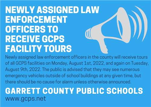 Infographic highlighting text regarding law enforcement facility tours.
